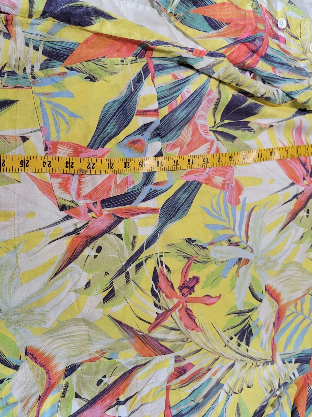 à la carte Linen Yellow Floral Tunic Top Sz Xl - Picture 9 of 10